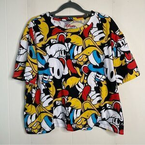 Disney character Faces Novelty Print Cropped T-Shirt